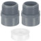 QUARKZMAN 2Pcs 40mm Adaptador Macho de PVC para Conexión de Tuberías, Conectores de Tubería de PVC de 2 Vías con Cinta Selladora (Enchufe x Rosca de Tubería Macho) (Gris)