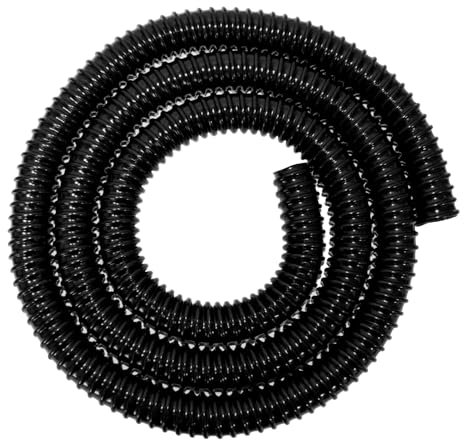 Smooth Bore Dust Suction Hose 19mm (3/4) with Corrugated Extraction Pipe Connectors Clips Irrigation Pond Garden Industrial (3m Corrugated Pipe 19mm (3/4))
