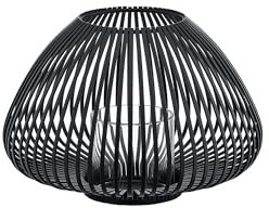 blomus Laterne -LYVA- | Schwarz | Größe S | 25Ø x 17H cm | Kerzenhalter Schwarz | Windlicht aus Stahl inkl. Glaszylinder | Laterne Deko | Indoor Windlicht