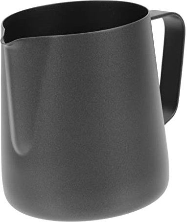 DIYEAH Maceta jarra espumosa jarra de leche profesional jarra para espumar leche jarra para hacer espuma de cafe taza de espuma de cocina jarra de espuma de cocina Acero inoxidable Negro