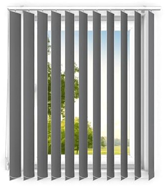 time4blinds - Lamellenanlage Verdunkelungslamellen Lamellenvorhang Vertikaljalousie Vertikalanlage Raumverdunkelnd 100% Komplettset Vertikaljalousie Schiebevorhang - 100x175 cm - Grau