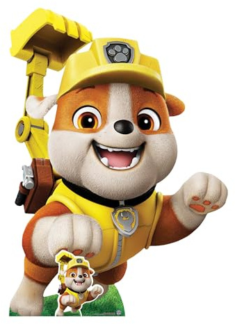 Star Cutouts SC4641 Rubble Paw Patrol Lifesize Cardboard Cutout 131cm – Official Paw Patrol Birthday Party Decoration & Kids Room Display