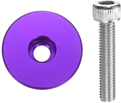 QUARKZMAN Fahrrad Headset Top Cap .mm Fahrrad Lenker Vorbau Deckel -/ Aluminiumlegierung Fahrrad Lenker Vorbau Abdeckung mit M Schraube Für Mountainbikes Rennräder MTB Lila