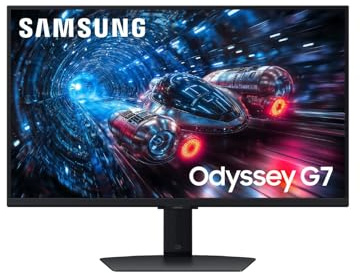 Samsung Monitor Gaming Odyssey G7 (S27FG702EU), Flat, 27'', 3840x2160 (UHD 4K), HDR10+, IPS, 180Hz, 1ms, Compatibilità G-Sync, HDMI, Display Port, Ingresso Audio, HAS, Pivot