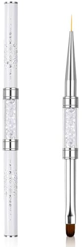 Shimmeroo Dual End Nail Brushes for Gel Nails,Thin Nail Art Brush Tools, | Hard Gel Brush Liner Striping Brushes Nails for Design