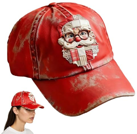 Dayysiuy Weihnachtsmann Druck Baseball Cap Basecap Weihnachten Für Damen Herren Weihnachten Mütze Santa Claus Merry Christmas Cap Rot Für Erwachsene, Für Weihnachtsfeier,Weihnachtsmarkt,