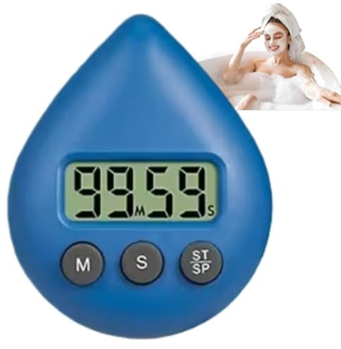 Timer digitale per doccia impermeabile, orologio da bagno impermeabile, strumento digitale per la temporizzazione della doccia, orologio da bagno a forma di goccia d'acqua, timer Sho/wer Digi/tal