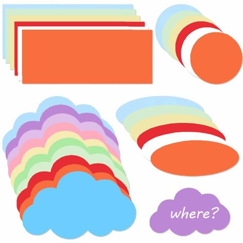 460 Stück Moderationskarten Set, 4 Typen Metaplankarten 14 Farben, Metaplankarten in Rund, Wolken, Oval und Rechteck, Karteikarten Lernkarten Blanko Bunte für Moderation, Lehrerbedarf, Vorträge
