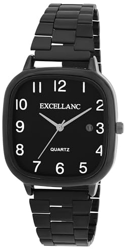 Excellanc Damenuhr aus Metall in Schwarz, in Einer Länge von 22 cm, Klassisches Design für Jede Frau