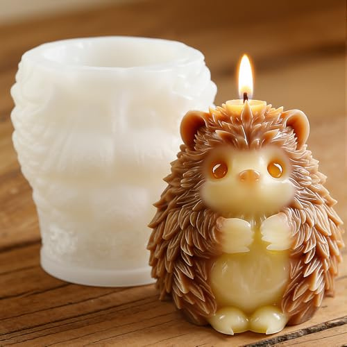 3D Igel Kerzenform Silikonformen Gießformen Tiere Kerzen Formen für Kerzen Gießen Harz Seife Gips Ton Basteln Candle Mold Silikonform Tiere Kerzengießformen Silikon Form zum Kuchen Schokolade Gelee