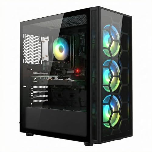 STGSivir PC Gaming Fisso, Ryzen 7 5700X, RTX 3060 12G, 16G DDR4, 1T SSD | Computer Gaming per Streaming, Editing Video, Compiti, fino a 4.6 GHz, WiFi 6, BT 5.0, 4K,HDMI,DP, Win11 Pro, Case ARGB