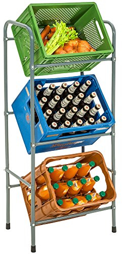 TecTake Étagère en Acier pour caisses Meuble de Rangement de Boissons Bouteilles - diverses modèles - (pour 3 caisses | no. 401727)