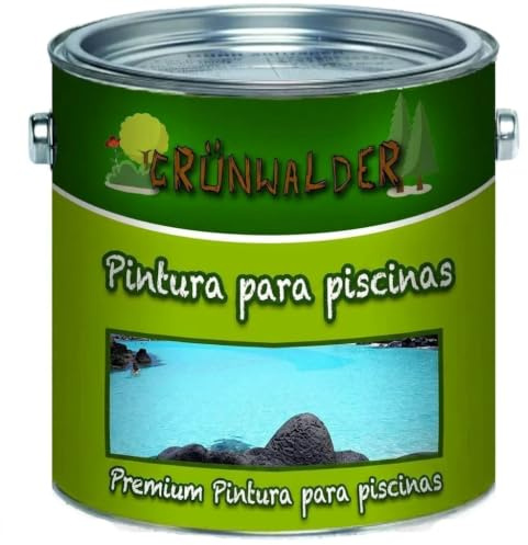 Grünwalder Pintura para piscinas Premium 2K para fibra de vidrio, plástico y poliéster, incluye endurecedor de 2 componentes en azul, blanco, verde y todos los RAL (5 L, azul)