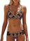 AmyGline Damen Bikini Set Push Up Boho Drucken Retro Bikini Badeanzug Badebekleidung Bikinioberteil Swimsuits Bademode Bikinihosen