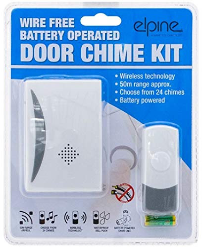 24 Chime Cordless Door Bell - Battery Operated Front Doorbell Kit | Portable, Waterproof, Wheatherproof, Ring | Easy Set Up, Wireless, Long Lasting | Ranges Upto 50 Metres