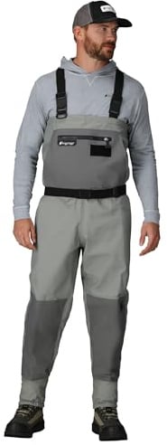 FROGG TOGGS Men's Hellbender Pro Waterproof Stockingfoot Fishing Chest Wader for Fishing, Gray, Large