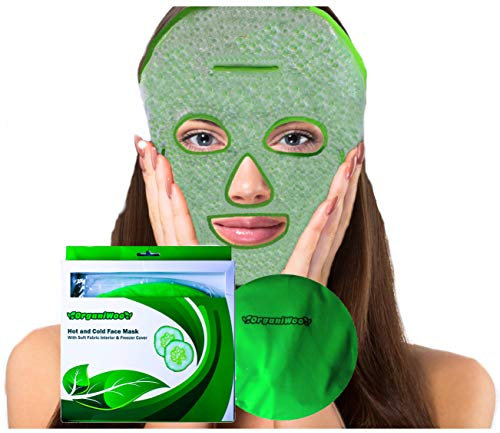 Hot & Cold Therapy Face Ice Mask from OrganiWoo with Freezer Bag,