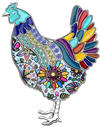 DUOWEI Emaille Hühner Brosche Tiere Anstecknadel Kleidung Huhn Schmuck Geschenk für Damen Frauen Mädchen