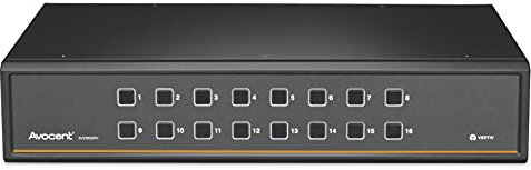 Vertiv Avocent SwitchView KVM (SV2160DPH-400) Desktop-KVM, 16 Anschlüsse, Einzelkopf, Universalanschluss, TAA-konform