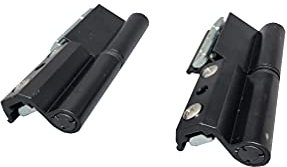 Ventanastock - Bisagras de repuesto 2 palas para ventana de aluminio practicable apertura derecha de canal Europeo Lacado Negro (4 unidades)