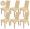 sorliva Stuhlhussen 6er Set Stretch Stuhlbezug Moderne Stuhlüberzug Elastische Abnehmbar Waschbar Spannbezug für Esszimmerstühle Schwingstuhl Bezug Hochzeit Büro Bankette Partys Deko(Gelbcreme)