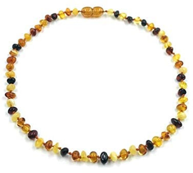Halskette aus natürlichem baltischem Bernstein, echte Bernsteinperlen, 33 cm, Unisex