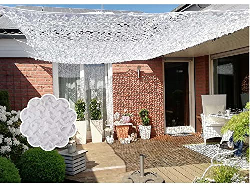Sonakia Filet De Camouflage Chasse,Filet De Camouflage Protection Solaire,pour Armée, Intérieur Et Extérieur, Décoration, Pergola, Résistant À La Déchirure Filet D'ombrage, Blanc,3x4m(9.8 * 13ft)
