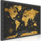 murando - Akustikbild Weltkarte Bilder Akustikschaum Hochleistungsschallabsorber Schallschutz Leinwand 1 tlg Wandbild Raumakustik Schalldämmung World Map Kontinente k-A-0490-b-a