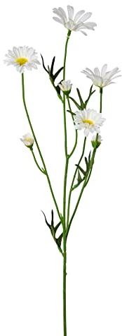 creativ home Kunstblume MARGERITENZWEIG ca61cm. Margeritte mit 7 Blüten weiß Weiss