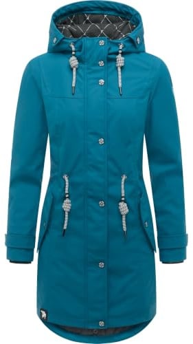 PEAK TIME Damen Regenmantel L60042, wasserdicht und tailliert