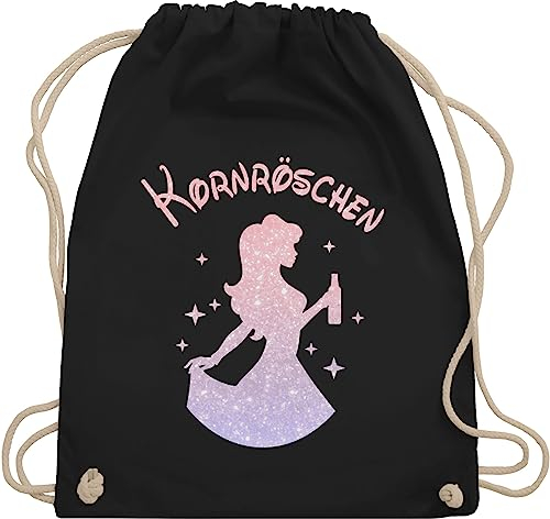 Shirtracer Turnbeutel Rucksack - Party & Alkohol Damen - Kornröschen I Korn Liebhaberin I Korn Röschen Saufprinzessin - Unisize - Schwarz - saufrucksack sauf saufi beutel festival clothes alki saufie