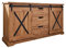 Möbel Jack Sideboard - Wildeiche massiv geölt - B 150 cm - 2 Rolltüren - 3 Schubladen