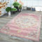 TT Home In-& Outdoor Teppich Küche Wohnzimmer Wetterfest Balkon Vintage Design Abstrakt, Farbe: Pink 2, Größe:60x100 cm
