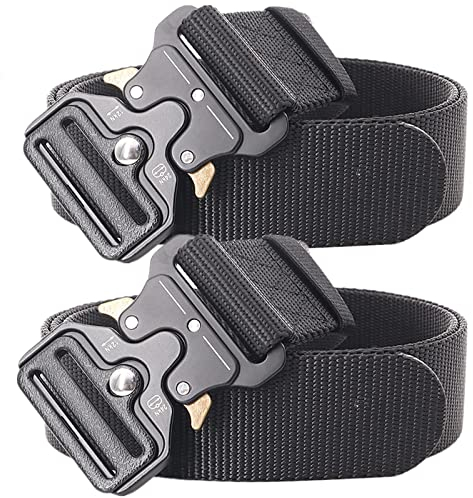 Gürtel Herren, Taktischer Gürtel, Militär Wandern 3,8cm Arbeit Gürtel mit Schwere Schnellverschluss Schnalle, 2er