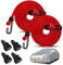 Hlogree 2PCS Car Cover Gust Straps Wind Protector,Bungee Cords Hook Clips Kit Hold Tarp Tie Down from Blowing Off in High Winds-Universal Fit for Most Cars,Sedans,SUVs,Trucks,Vans and More-Red