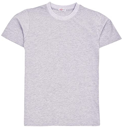 A2Z 4 Kids Boys Cotton T-Shirt Plain - Boys PL T Shirt Grey 5-6