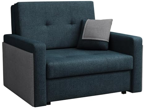 Mirjan24 Sofa Viva Mel I mit Schlaffunktion, einsitzer Schlafsofa mit Bettkasten, Polstersofa, Bettsofa/Couch inkl. Kissen, Wohnlandschaft, Farbauswahl (Centauri 86 + Centauri 05)