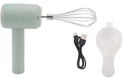 Hand Mixer, Electric Kitchen Mixers USB Rechargeable Easy To Clean Low Noise Automatic for Egg Cream for Mousse (Light Cyan)