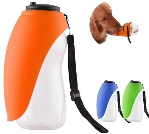 Große Hunde-Wasserflasche 24 Unzen Praktischer Hunde-Wasserspender Welpen-Reise-Wassernapf Tragbare Haustier-Wasserflasche | Auslaufsichere Flasche, perfekte Größe für alle Hunderassen