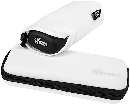 iX-brella Super-Mini-Taschenschirm - winziger Regenschirm im Etui - weiß