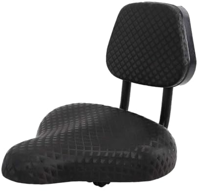 fanelod Fahrradsitz mit Rückenlehne, übergroßer Komfort, wasserdichter Sattel mit Rückenstütze, bequem für Reisen, Radfahren, Reiten - Schwarz - Unisex-Erwachsene