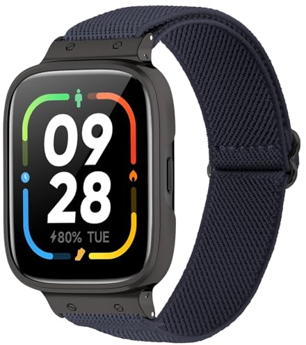 Xisair Bracelet Compatible avec Redmi Watch 3 Active Nylon Bracelets Hommes Femmes Respirant Elastique Rapidement Sec Bande de Remplacement Compatible avec Xiaomi Redmi Watch 3 Active