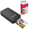 AGFA Photo - Realipix Mini P Drucker + AMC Patronen und Papier für 20 Fotos – Fotodrucker Format 5,3 x 8,6 cm über Bluetooth – Thermosublimation 4Pass – Schwarz