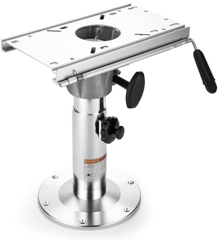 TeBaisea Bootssitzsockel mit Schieber, Aluminium, höhenverstellbar von 12,7 cm bis 50,8 cm, Verriegelung für Bootssitze, Bootssitze, Kapitänsstuhl, Angelsitze