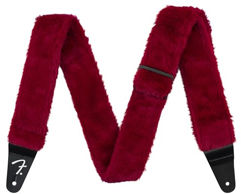 Fender Supersoft Strap Poodle Plush Red - Gitarrengurt