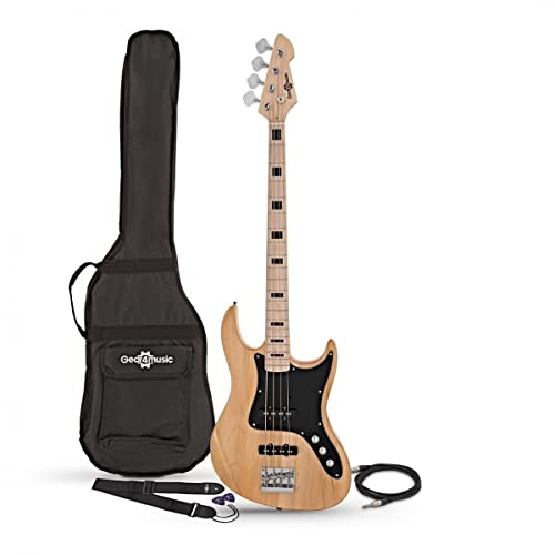 Gear4music LA-II Guitarra Eléctrica de 4 Cuerdas Natural