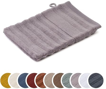 liebling Waschhandschuh Luxus Bio Baumwolle, Serie Marseille, 770 gr. / m², 16 x 21 cm, Ökotex, 60 Grad, saugstark, schnelltrocknend, Farbe: Silber