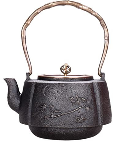 Teiera Teiera in Ghisa da 1400 Ml, Teiera in Ferro, Parete Interna in Ferro Originale, Pentola in Ferro Manuale Non Patinata Teiera in Ghisa