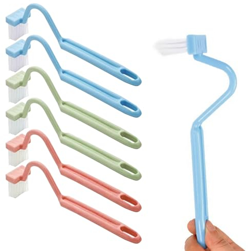 Cepillo de limpieza de inodoro con forma de S, 6 piezas, cepillo de inodoro con limpiador de bordes, cepillo de limpieza de inodoro, cepillo curvado, cepillo de inodoro bajo el borde, pequeño cepillo