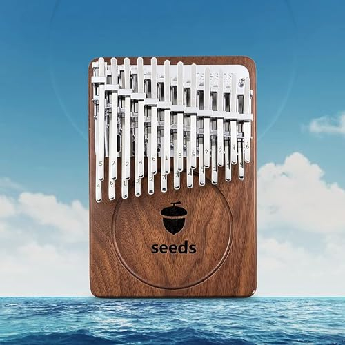seeds kalimba Daumenklavier Thumb Piano 24 Tasten C-Gestimmtes Marimbas Walnussholz-Holz Flaches Brett Ultraleichtes Tragbares Mbira Finger Piano
